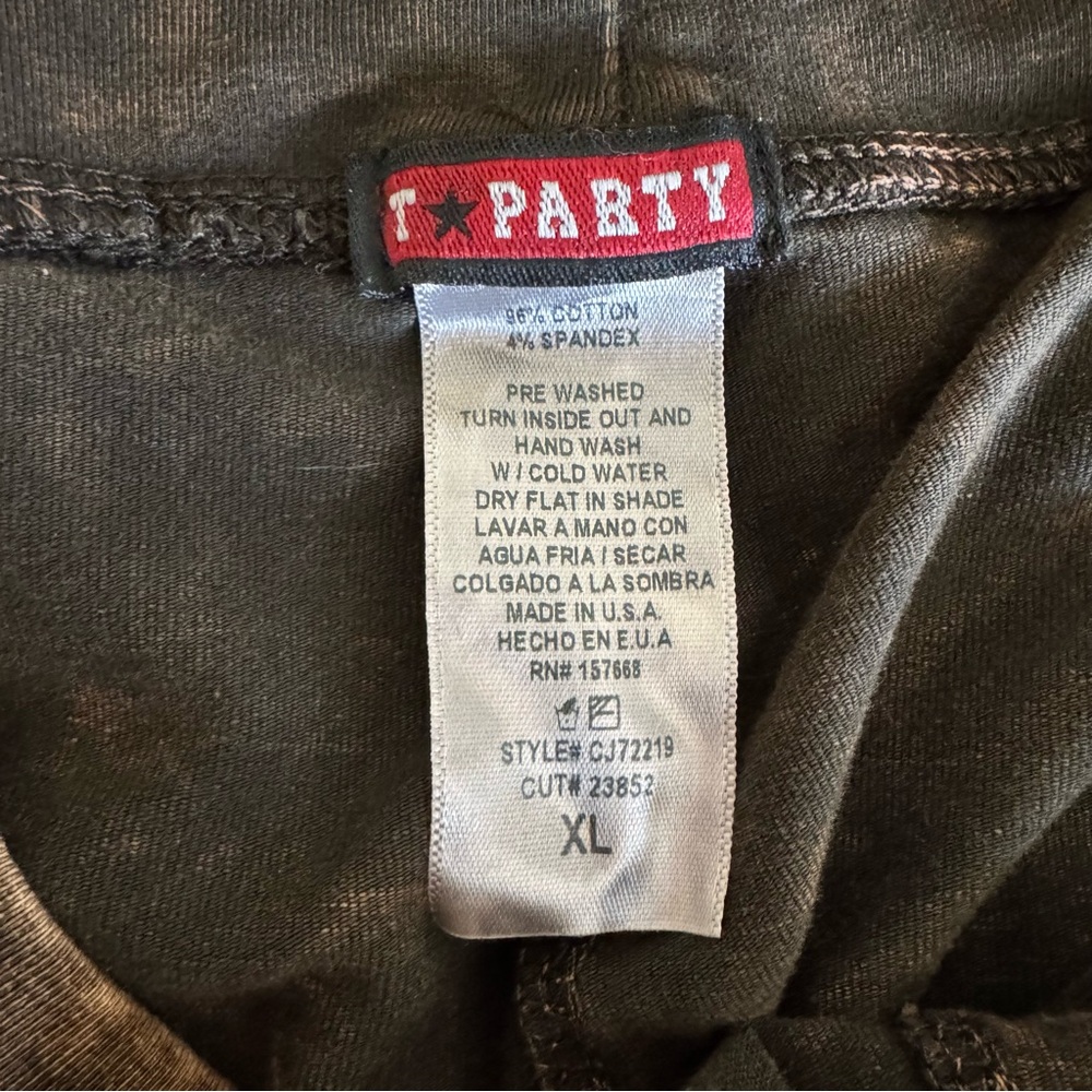 Women’s T Party mineral wash brown foldover waistband full legging pre shrunk XL - Picture 5 of 5